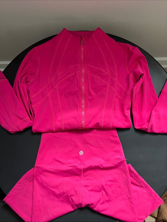 lululemon athletica Other - lululemon athletica Hot Pink Zip Jacket and Leggings Set